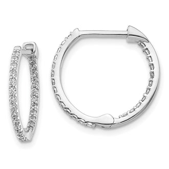 Shop Exclusive 14K White Gold Diamond Inside-Out Hoop Earrings - Stylish Value!