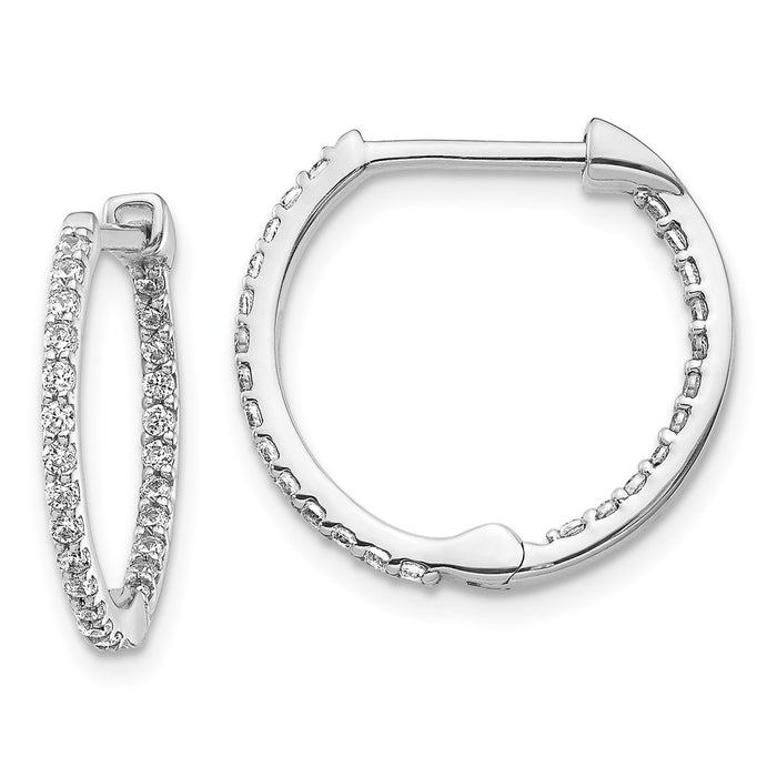 Shop Exclusive 14K White Gold Diamond Inside-Out Hoop Earrings - Stylish Value!-1