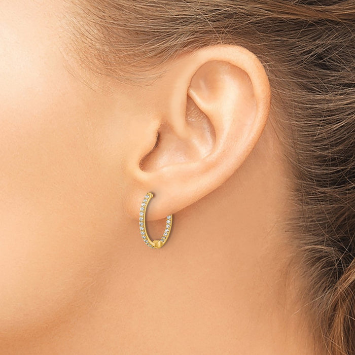 Buy Stylish 14K Gold Diamond Inside-Out Hinged Hoop Earrings - Luxury Design-3