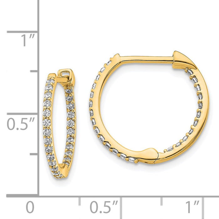 Buy Stylish 14K Gold Diamond Inside-Out Hinged Hoop Earrings - Luxury Design-4