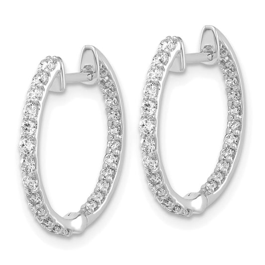 Shop 14K White Gold Diamond Inside-Out Hinged Hoop Earrings - Stylish Luxury!