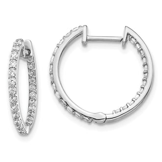 Shop 14K White Gold Diamond Inside-Out Hinged Hoop Earrings - Stylish Luxury!