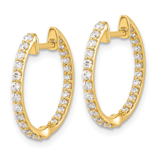 Exclusive 14K Gold Diamond Inside-Out Hinged Hoop Earrings - Stylish Luxury