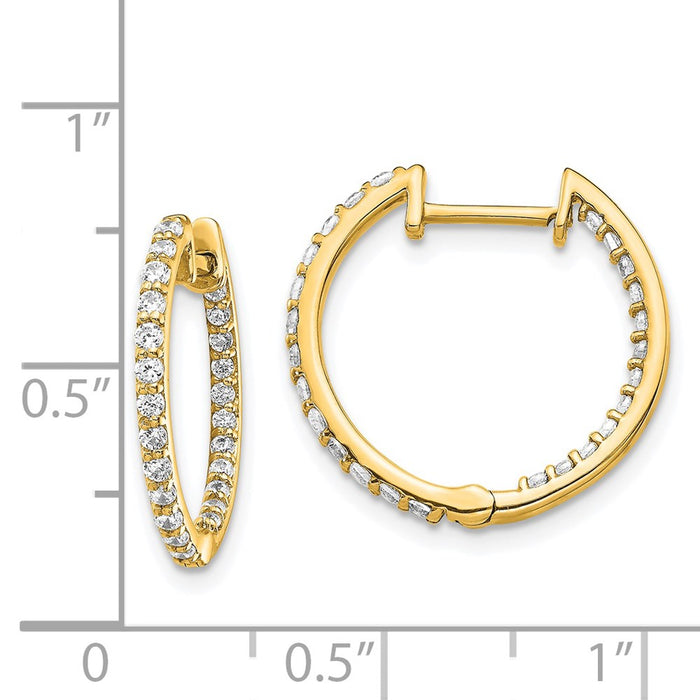 Exclusive 14K Gold Diamond Inside-Out Hinged Hoop Earrings - Stylish Luxury-4
