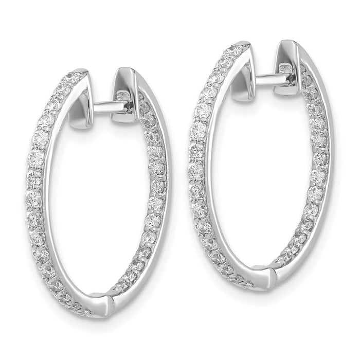 Buy 14K White Gold Inside-Out Diamond Hoop Earrings - Stylish Luxury at Great Value-2