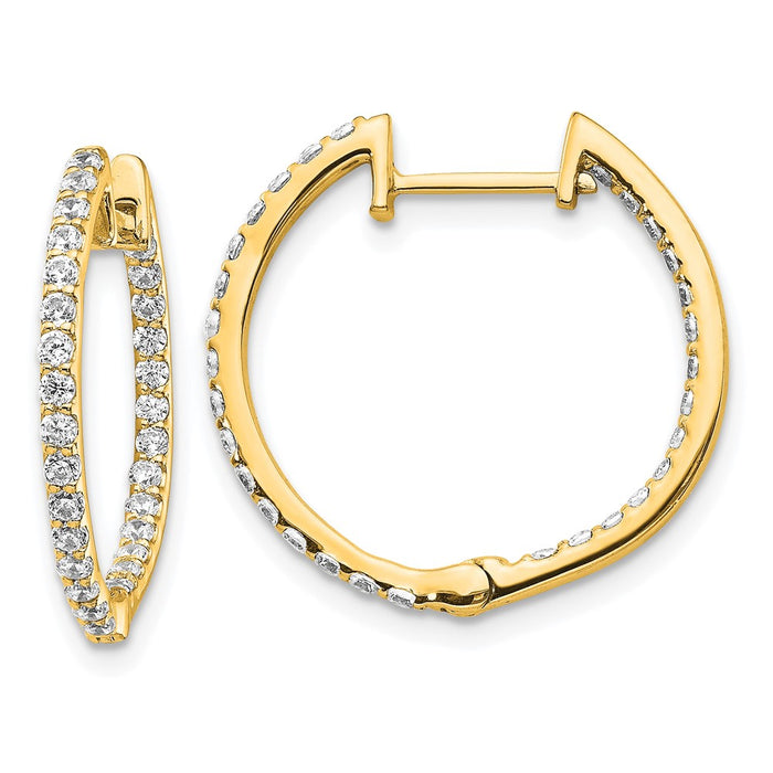 Shop Stylish 14K Gold Diamond Inside-Out Hinged Hoop Earrings - 1.5"-1