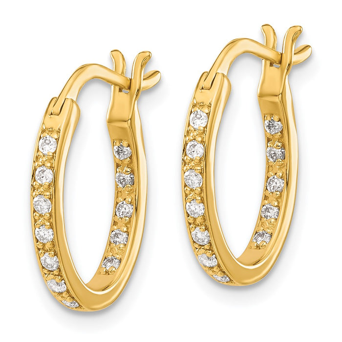 Shop 14K Gold Diamond Inside-Out Hoop Earrings | Stylish & Affordable Luxury-2