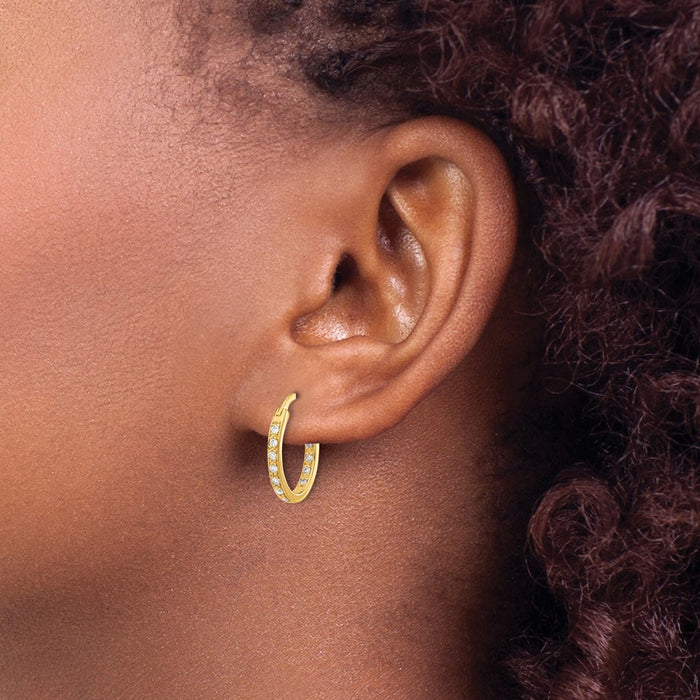 Shop 14K Gold Diamond Inside-Out Hoop Earrings | Stylish & Affordable Luxury-3