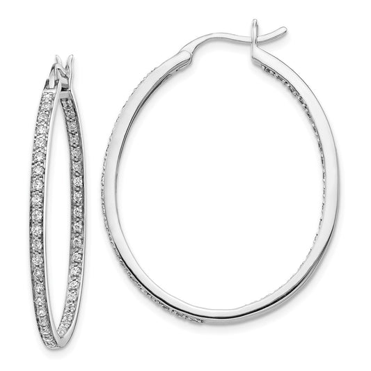 Buy Stylish 14K White Gold Diamond Inside-Out Hoop Earrings - Luxury Value!