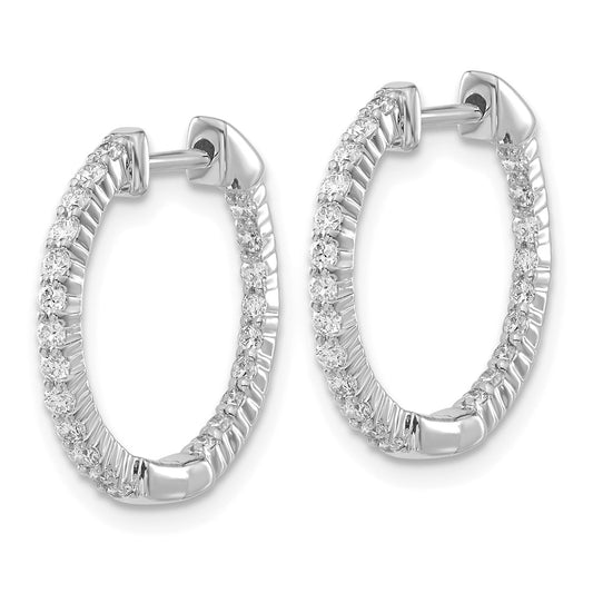 Buy Stylish 10K White Gold Diamond Inside-Out Hoop Earrings - Luxury Value