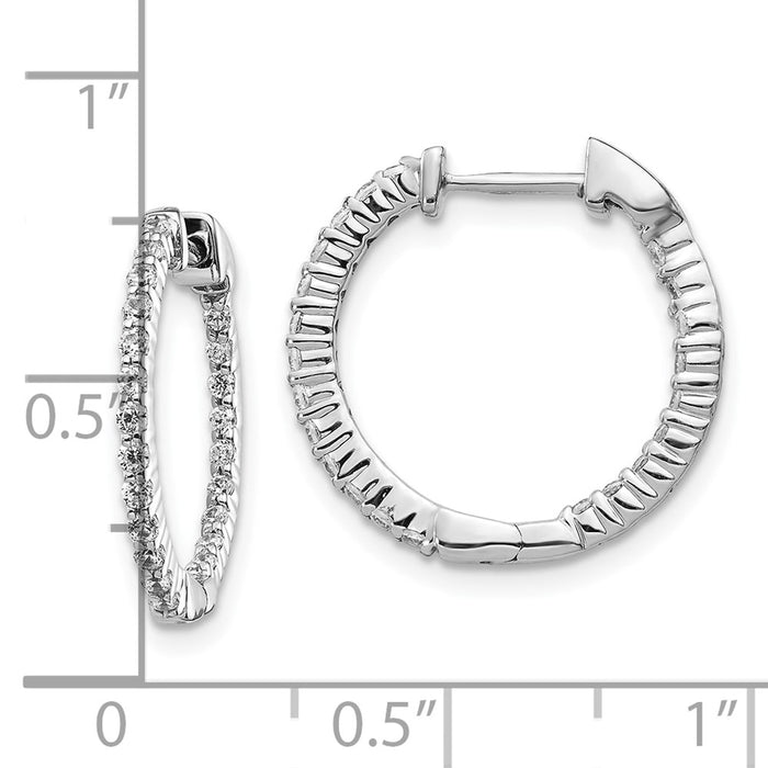 Buy Stylish 10K White Gold Diamond Inside-Out Hoop Earrings - Luxury Value-4