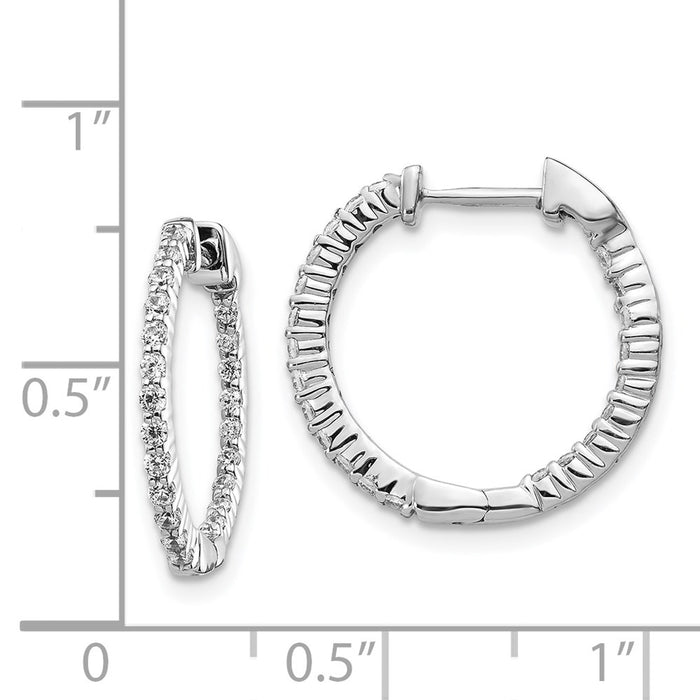Shop Stylish 14K White Gold Diamond Inside-Out Hoop Earrings - 1.5"-4