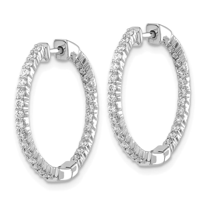 Exclusive 10K White Gold Diamond Inside-Out Hoop Earrings | Stylish & Affordable-2