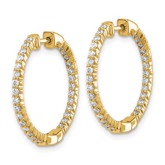 Designer 10K Gold Polished Diamond Inside-Out Hinged Hoop Earrings - Stylish Value
