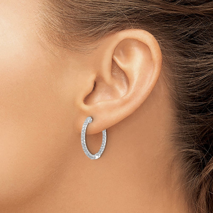 Shop Stylish 14K White Gold Hoop Earrings | 5/8 Carat Lab-Grown Diamonds-3