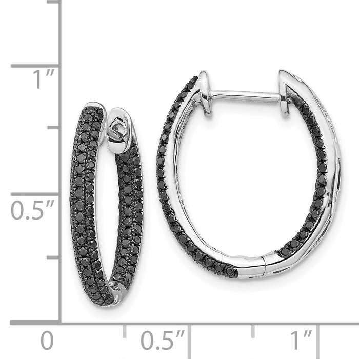 Shop 14K White Gold Black Diamond Inside-Out Hoop Earrings - Stylish Value-4