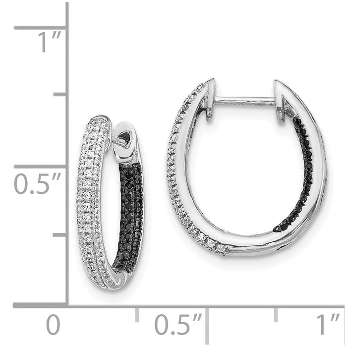 Shop Exclusive 14K White Gold Inside-Out Hoop Earrings with Black & White Diamonds-4