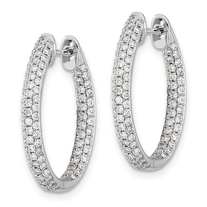 Shop Stylish 14K White Gold Diamond Inside-Out Hinged Hoop Earrings - 1.5"-2
