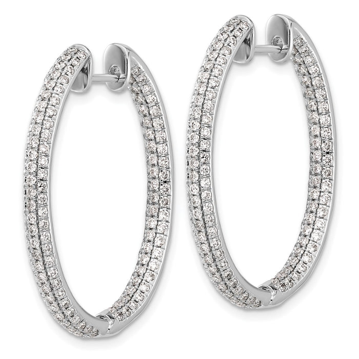 Buy Stylish 14K White Gold Diamond Inside-Out Hinged Hoop Earrings - 1.5"-2