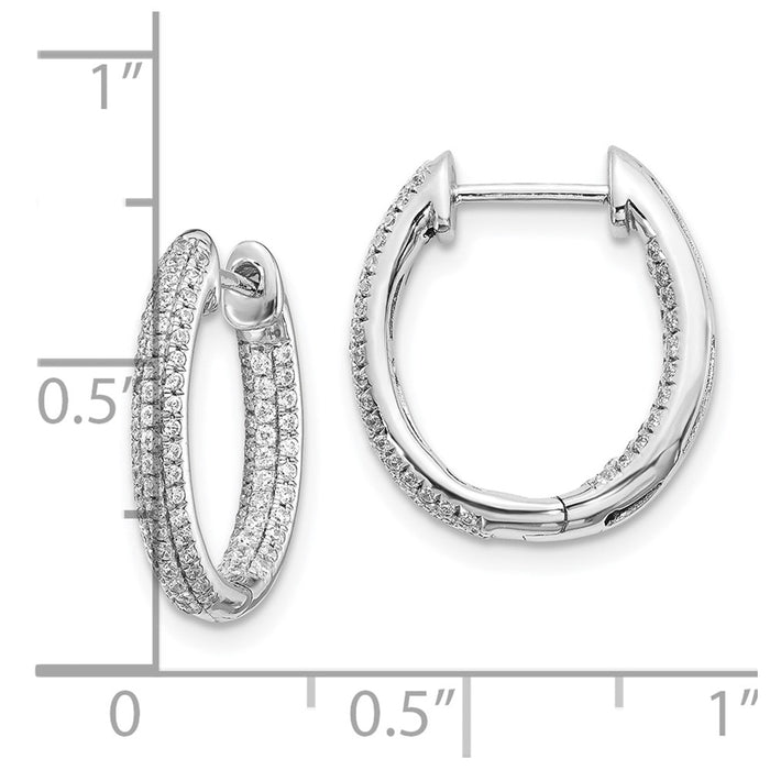 High-Quality 10K White Gold Diamond Inside-Out Hoop Earrings | Stylish Value-4