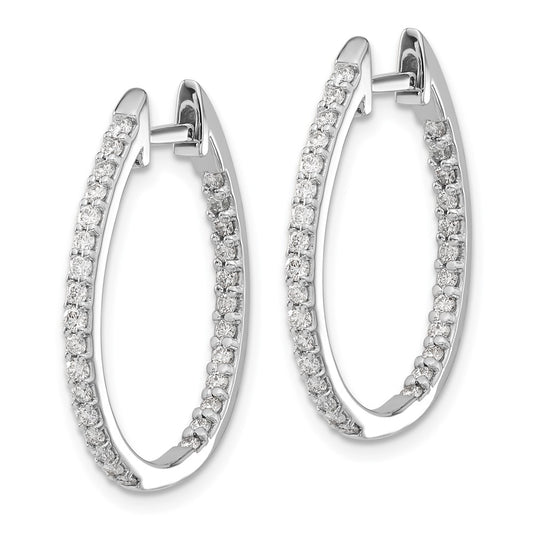 Exclusive 14K White Gold Hinged Hoop Earrings - 3/4 Carat Lab-Grown Diamonds