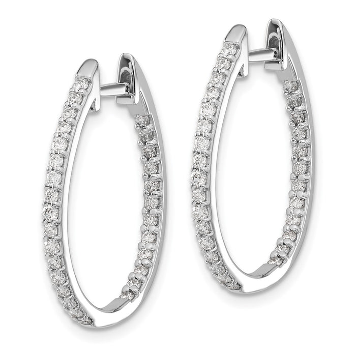 Shop Exclusive 14K White Gold Diamond-Studded Hoop Earrings - Stylish & Affordable!-2
