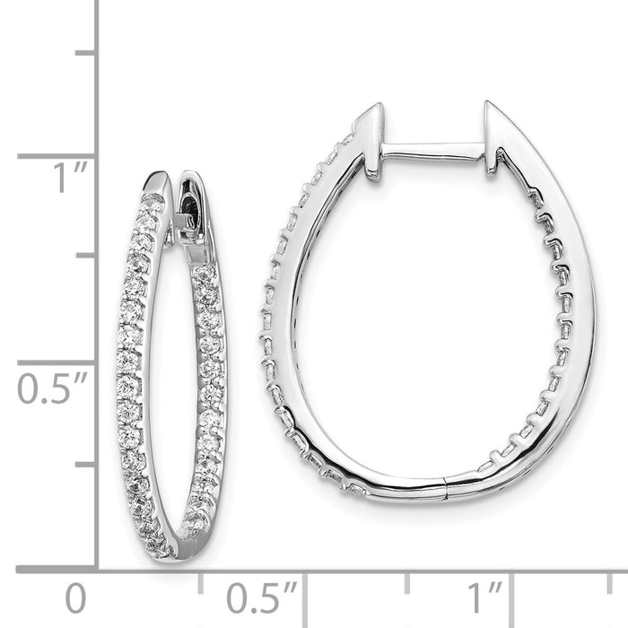Shop Exclusive 14K White Gold Diamond-Studded Hoop Earrings - Stylish & Affordable!-4