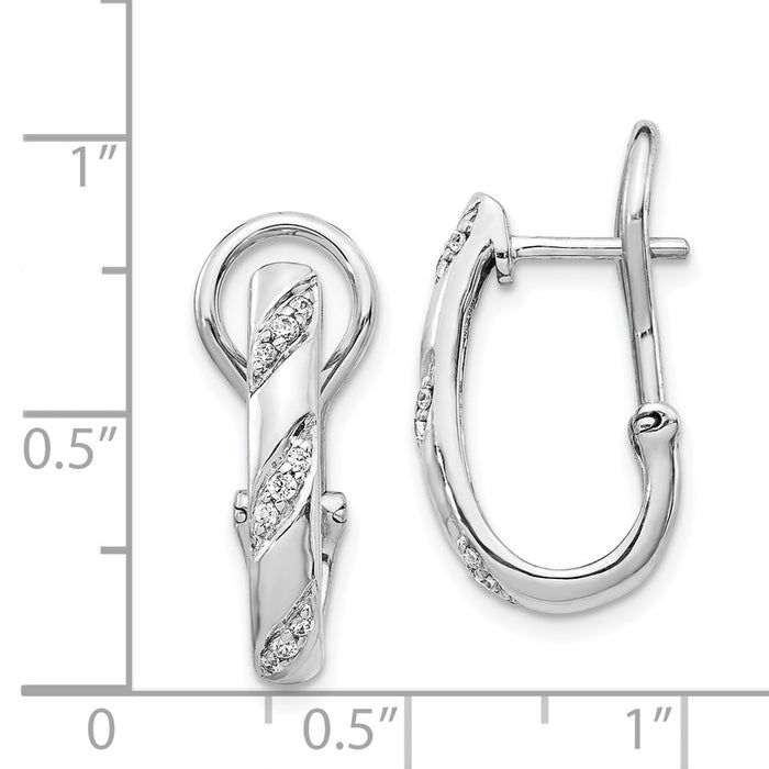 Shop 14K White Gold Diamond Omega Back Earrings - Stylish, High-Quality Design-4