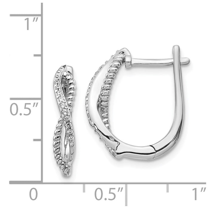 Buy Exclusive 14K White Gold Twisted Rope Earrings with Diamonds - Stylish!-2