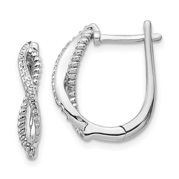 Buy Exclusive 14K White Gold Twisted Rope Earrings with Diamonds - Stylish!-1