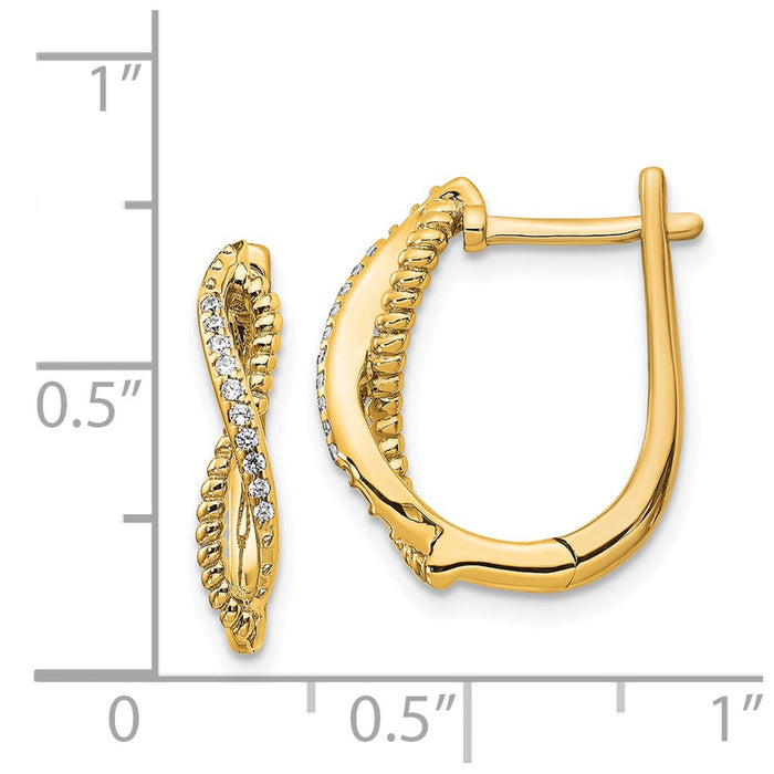 Buy 14K Gold Twisted Rope Earrings with Diamonds - Stylish & Affordable Luxury-2