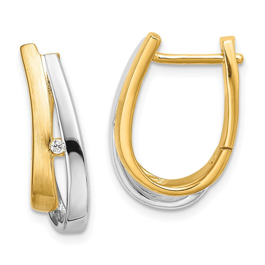 Shop Exclusive 14K Yellow Gold Diamond Hinged Hoop Earrings - Stylish Design