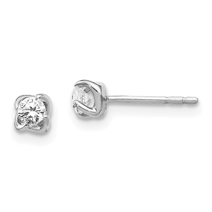 High-Quality 14K White Gold Diamond Stud Earrings - Stylish & Affordable Luxury-1