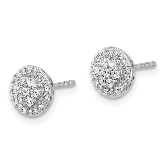 Buy Stylish 14K White Gold Diamond Cluster Stud Earrings - Luxury Design-2