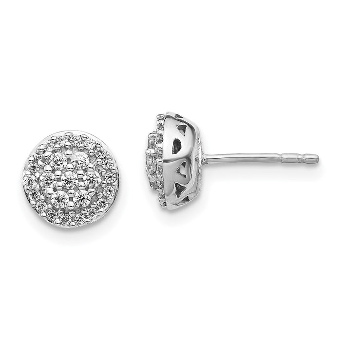 Buy Stylish 14K White Gold Diamond Cluster Stud Earrings - Luxury Design-1