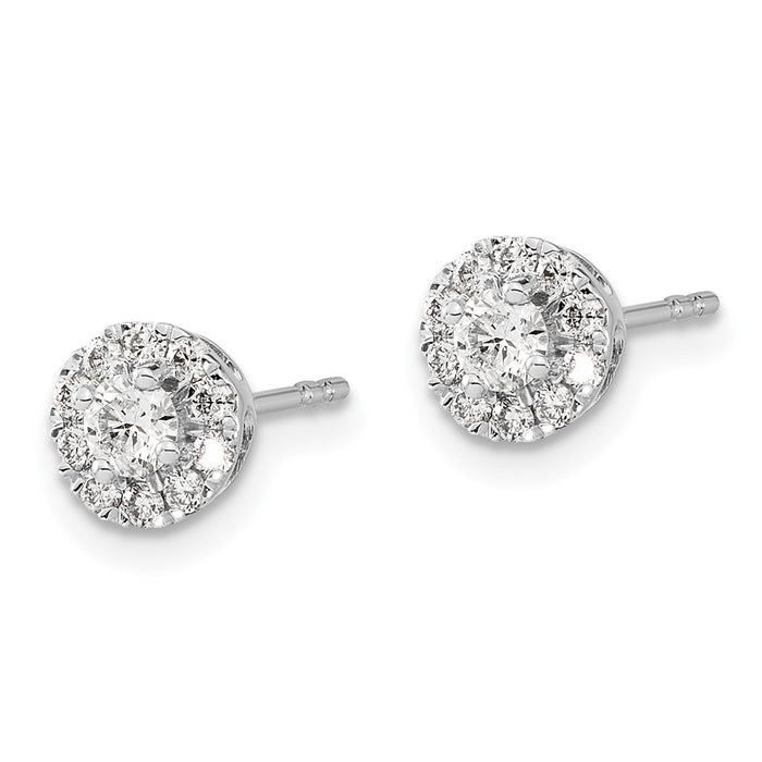 Buy 14K White Gold 1/2 Carat Lab-Grown Diamond Cluster Earrings - Luxury Value-2