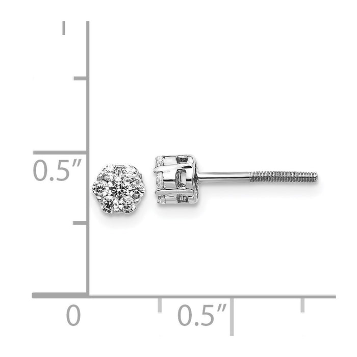 Shop Exclusive 14K White Gold Diamond Cluster Earrings - Stylish & Affordable!-4