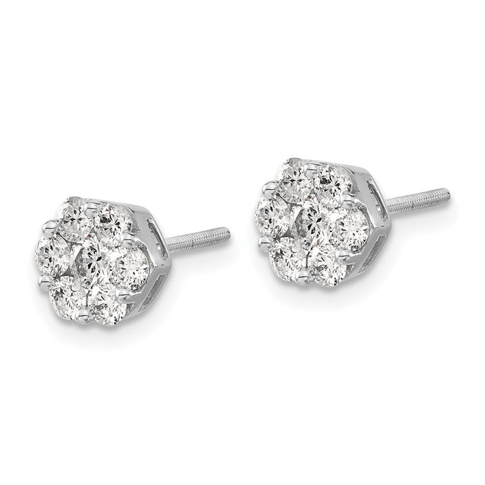 Shop Stylish 14K White Gold Diamond Cluster Earrings - Exclusive Design-2