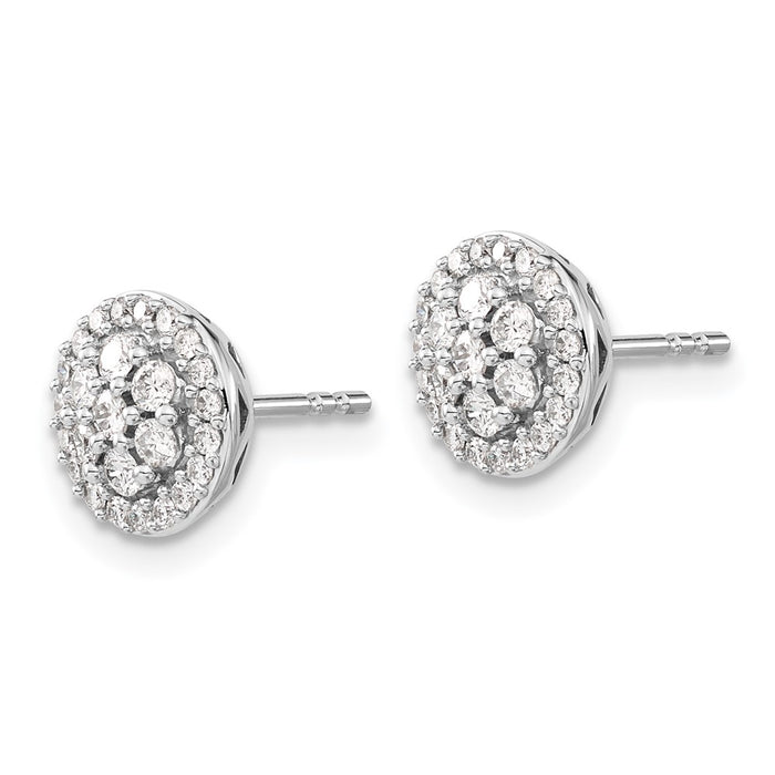 Shop Stylish 14K White Gold Diamond Cluster Stud Earrings - Luxury Value-2