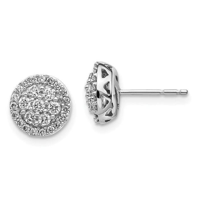 Shop Stylish 14K White Gold Diamond Cluster Stud Earrings - Luxury Value-1