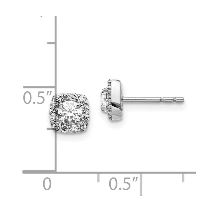 Exclusive 14K White Gold Diamond Cluster Square Earrings - Stylish & Affordable-4