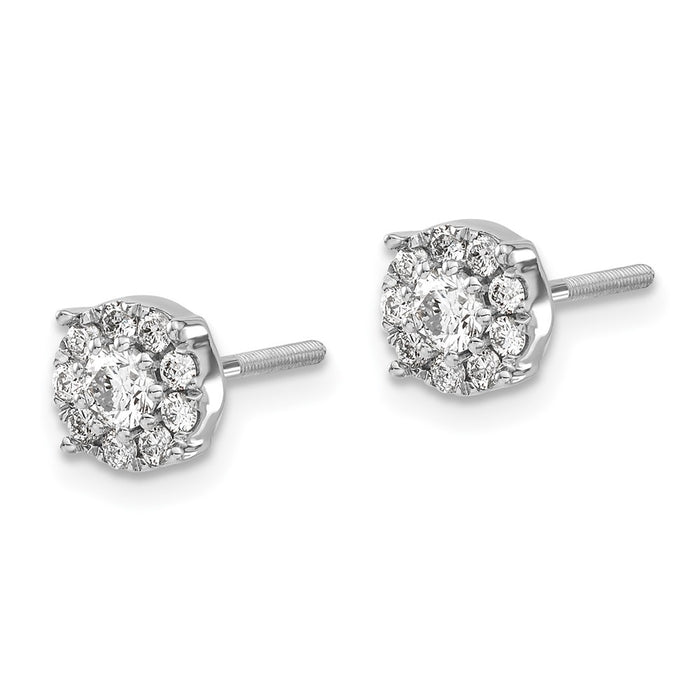 High-Quality 14K White Gold Diamond Cluster Earrings | Stylish & Affordable-2