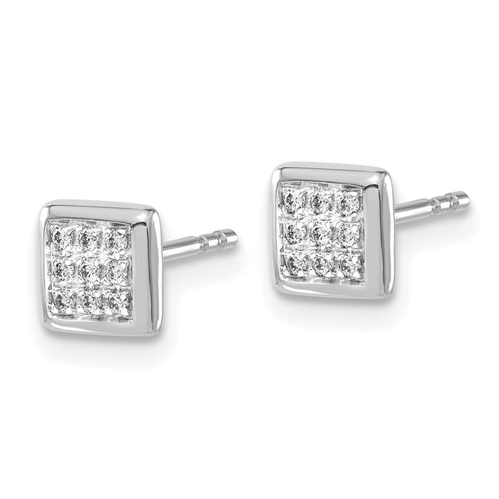Buy Stylish 14K White Gold Diamond Stud Earrings - 0.85mm, Luxury Value!-2