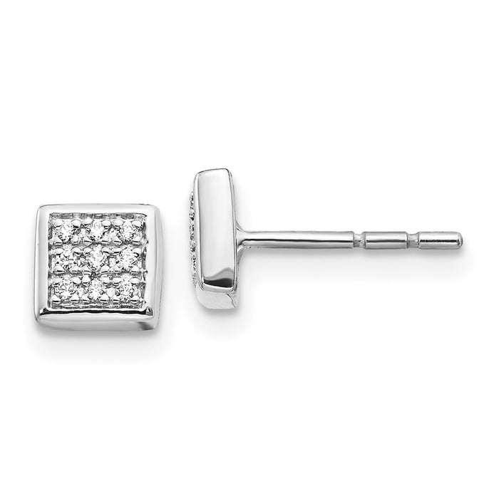 Buy Stylish 14K White Gold Diamond Stud Earrings - 0.85mm, Luxury Value!-1