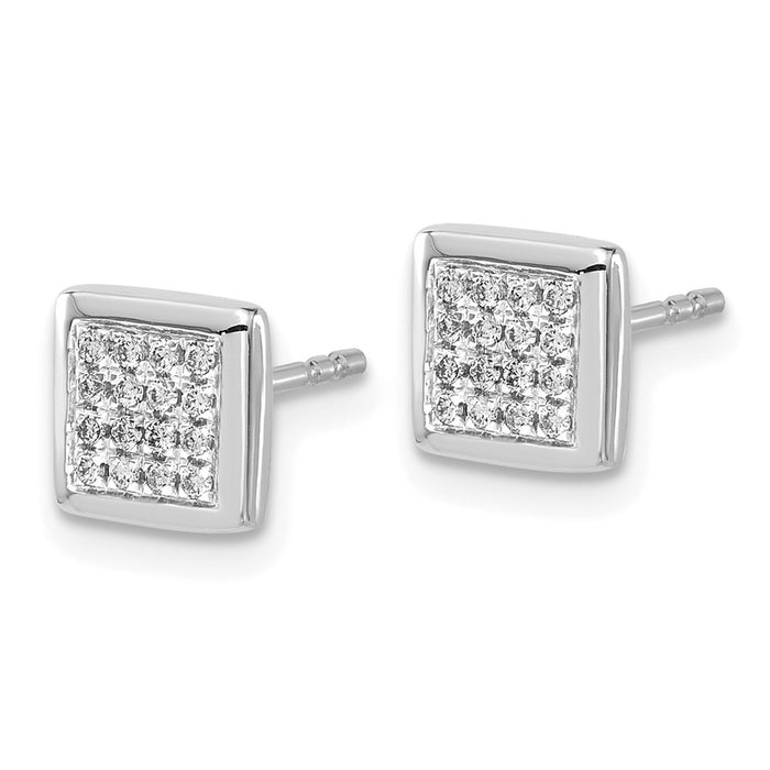 Buy Stylish 14K White Gold Diamond Stud Earrings - Luxury at an Affordable Price!-2