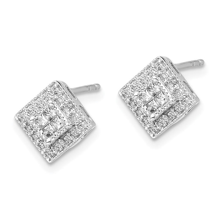 Exclusive 14K White Gold Lab-Grown Diamond Post Earrings - Stylish & Affordable-2