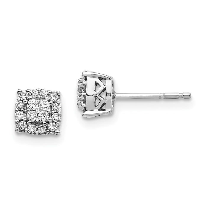 Shop 14K White Gold Diamond Stud Earrings - Stylish, Affordable Luxury, 0.85ct-1
