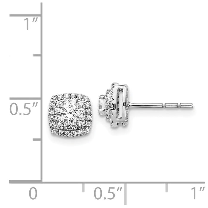 Shop Stylish 14K White Gold Diamond Halo Stud Earrings - Luxury Value Offer-4