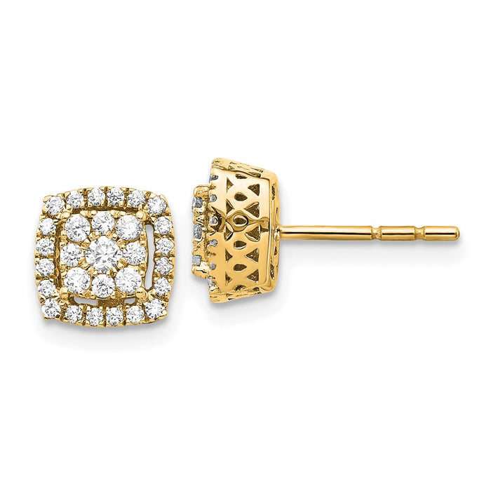High-Quality 14K Gold Diamond Stud Earrings - Stylish, Affordable Luxury!-1