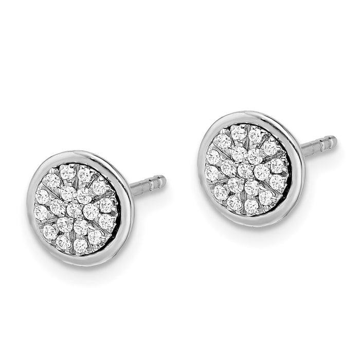 Buy Stylish 14K White Gold Diamond Cluster Stud Earrings - 1.5g Value!-2